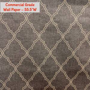 lot 28 image: 2 rolls Commercial Grade Wall Paper 55.5W Quatrefoil Pattern