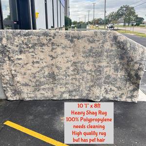 lot 30 image: Heavy Shag Rug 101 x 8ft 100% Polypropylene read desc & notes in pic