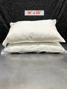 lot 35 image: Woven Down Alternative Pillows 16 x 25 inch