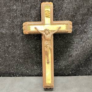 lot 55 image: Crucifix with Stand Two-Tone Religious Cross 13.75x7.5x2.25thick
