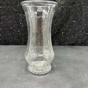 lot 69 image: Clear Glass Vase with Fluted Design