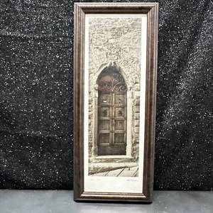 lot 78 image: Framed Architectural Photograph Ornate Doorway
