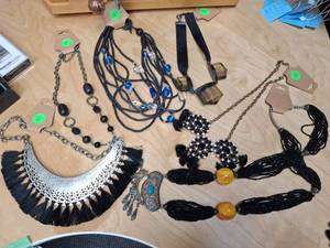 lot 2 image: Fashion Necklaces with Beads Tassels and Chain Details.