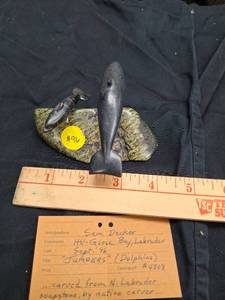 lot 61 image: Sam Decker Jumpers Dolphins Carved Soapstone Sculpture