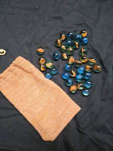lot 68 image: Lot of Blue and Orange Cat Eye Marbles