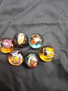 lot 69 image: Pokemon Character Marbles Lot of 6 Collectible Balls.