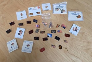 lot 97 image: USA Flag Pins and Patriotic Lapel Pins Lot