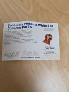 lot 101 image: Coca-Cola Presents White Sox Collector Pin #5 Limited Edition - only 15000 made