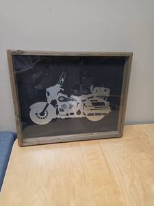 lot 106 image: Framed Metal Motorcycle