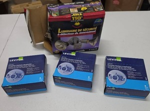 lot 677 image: Security light and 3 ceiling light sockets