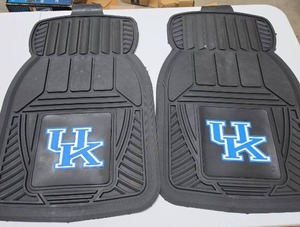 lot 685 image: University of Kentucky UK Logo Car Floor Mats Set of 2  (brand new - had a tag on them but the tag got pulled off)