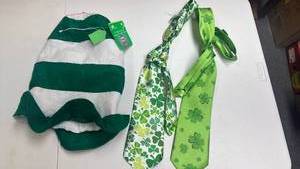 lot 214 image: St. Patricks Day hat and ties