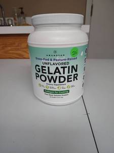 lot 878 image: Amandean Grass-Fed Pasture-Raised Unflavored Gelatin Powder 2.2 lbs  (new unopened, doesnt expire until 2027)