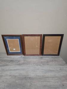 lot 339 image: Picture Frame Lot of 3 Wood Frames Assorted Sizes for 11 x 14 photos  prints.