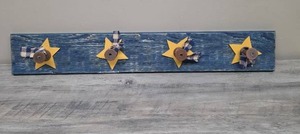 lot 368 image: Wooden Wall Mountable Coat Rack with star accents