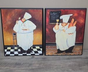 lot 396 image: Fat Chef Wooden Kitchen Wall Panels - qty 2