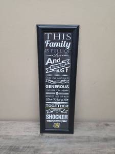 lot 397 image: Wichita State Shocker Family Framed Wall Art Sign.
