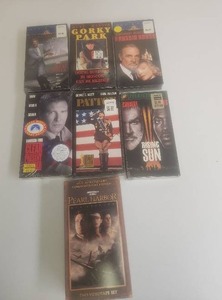 lot 509 image: Lot of 7 VHS Movies Gorky Park, Russia House, Patton, Red Corner, Rising Sun, Pearl Harbor