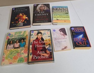 lot 570 image: Lot of 7 Books French, Cheney, Martel, Rinaldi, Patchett, Coulter.