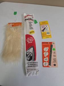 lot 591 image: Crafting Supplies Lot HeatnBond UltraHold, Faux Fur, Pipe Cleaners, Sewing Gauge