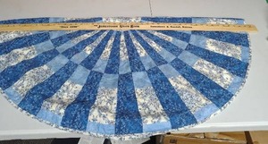 lot 603 image: Pieced Fabric Quilted Round TableCloth