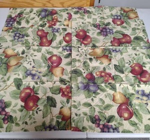 lot 609 image: Fruit Print Fabric Placemats Set of 6