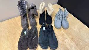 lot 929 image: 5 Pairs Assorted Winter Boots and Shoes Lot - Size 7