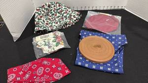 lot 1053 image: Longaberger Pottery Button Basket Warming Brick and fabric basket liners new