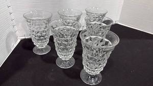 lot 1063 image: American Fostoria stemmed ice tea glasses set of 6