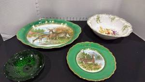 lot 1082 image: Stinthal platter and plate, decorative bowl and green bowl