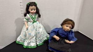 lot 1098 image: Madame Alexander doll on stand and Julie Good Kriger artist doll