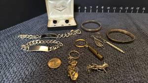 lot 1215 image: Mens and womens jewelry cuff links, bracelets and more