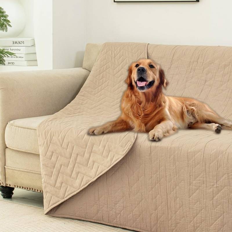 lot 1047 image: Ameritex 100% Waterproof Dog Bed Blankets Double Sided Dog Couch Cover Knurling Pattern pet Bed Cover Reversible Furniture Couch Sofa Car for Puppy Kids - Retail $25