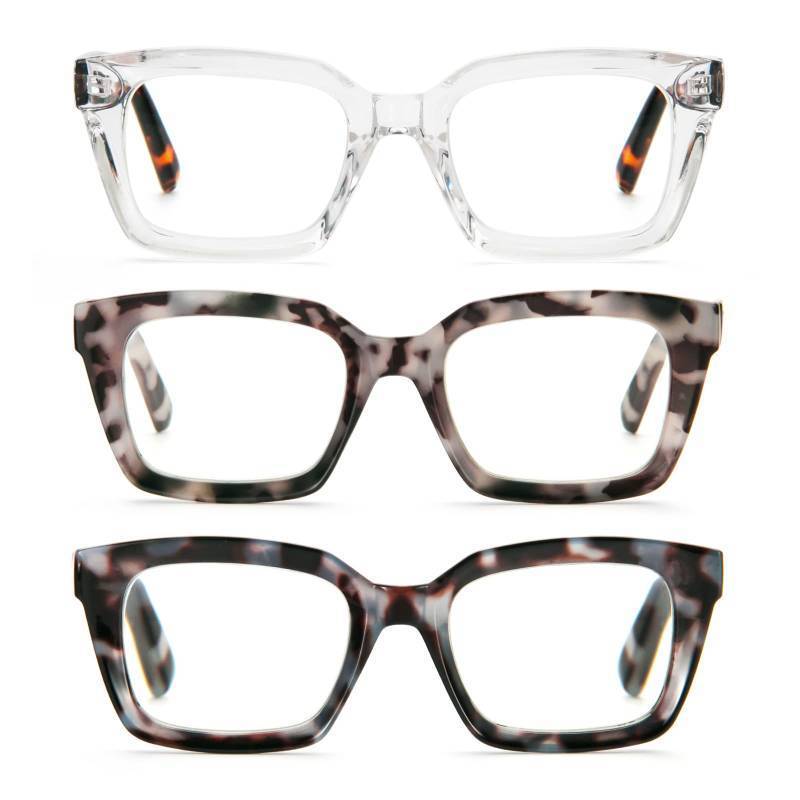 lot 1073 image: DXYXYO Reading Glasses 0.50 Women Blue Light Blocking Oversized Square Computer Readers 3 Pack Fashion Oprah Style - Retail $12
