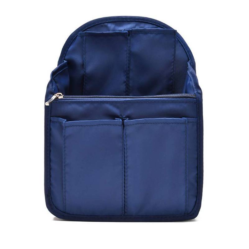 lot 1071 image: HOYOFO Mini Backpack Organizer Insert Small Bag Divider for Rucksack Purse Lightweight Nylon Shoulder Bag Organizer Insert, Navy Blue Retail $19