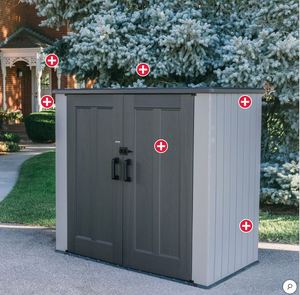 lot 1001 image: Lifetime Outdoor Utility Storage Shed - 75 x 43 x 69 - Retail $550