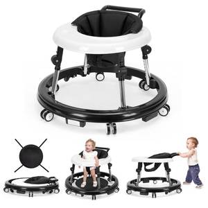 lot 1009 image: Foldable Baby Walker with 9 Height Adjustments, Portable Wheels, for Boys & Girls 6��18 Months - Retail $63