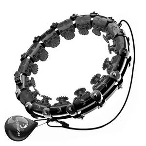 lot 1012 image: BEBODOFI 24 Knots Weighted Hula Fit Hoop,Smart Hula Hoop Detachable Massage Exerciser Fitness for Adults Beginners Weight Loss and Exercis (Black) - Retail $30
