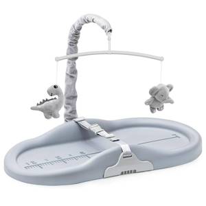 lot 1013 image: Feisike Baby Changing Pad, Waterproof Wipe-Clean PU Surface, Non-Slip Safety Base & Removable Toy Bar, Ergonomic Diaper Changing Station for Dresser, Nursery, or Travel, Gray - Retail $70