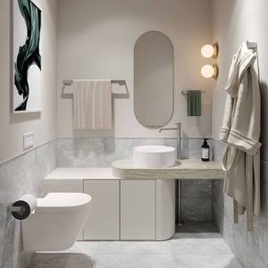 lot 1016 image: Fapully 5 Piece Bathroom Hardware Set Stainless Steel Bathroom Accessories - Retail $80