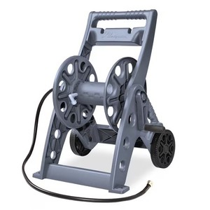 lot 1002 image: $150 Liberty Basics 514-G Two Wheel Resin Hose Cart, Gray