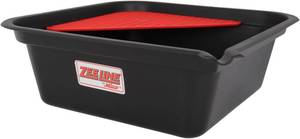lot 1009 image: ZEELINE BY MILTON ZE702 9.5-Quart Oil Drain Pan Heavy-Duty Polyethylene, Integrated Pour Spout, Large Catch Basin for Oil, Coolant & Transmission Fluid
