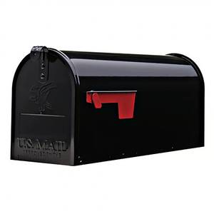 lot 1011 image: Architectural Mailboxes Elite Classic Galvanized Steel Post Mount Black Mailbox Pre- Owned See All Pictures