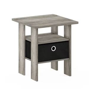 lot 1012 image: French Oak Grey and Black Storage End Table
