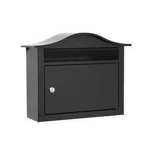 lot 1017 image: Architectural Mailboxes The Saratoga Galvanized Steel Wall Mount Black Locking Mailbox