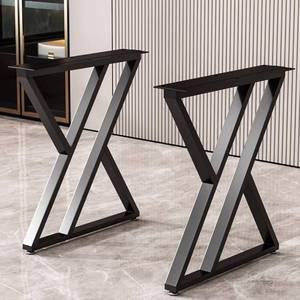 lot 1060 image: Metal Industrial Dining Modern Table Legs Desk Legs Base Cast Iron Welding Wrought Iron Coffee Table Bench Legs Night Stand Office Table 28 inch Triangle Shape Black DIY (1 Set of 2 pcs) 28 H x19.7