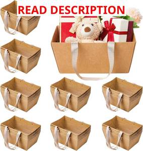 lot 1071 image: Pinkunn 48 - Pcs Christmas Basket for Gifts Empty DIY Bulk Party Gift Basket Kit with Handles Market Trays for Packages Wrapping Red Snowman