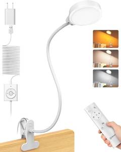 lot 2015 image: Glocusent 5W Desk Lamp with Remote, 3 Colors & 5 Brightness Reading Lights