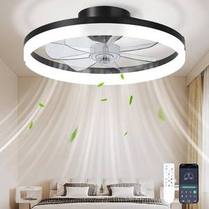 lot 2020 image: CHAREADA Ceiling Fan with Light, 20 Low Profile Foldable Ceiling Fans