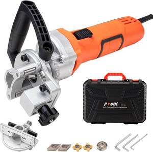lot 2025 image: $199 Handheld Chamfer Tool, Metal Chamfering Tool, for Trimming, Beveling, Deburring, 45 Degree Arc and Bevel, 850W 120V 60Hz, Model PT-100 (Machine)